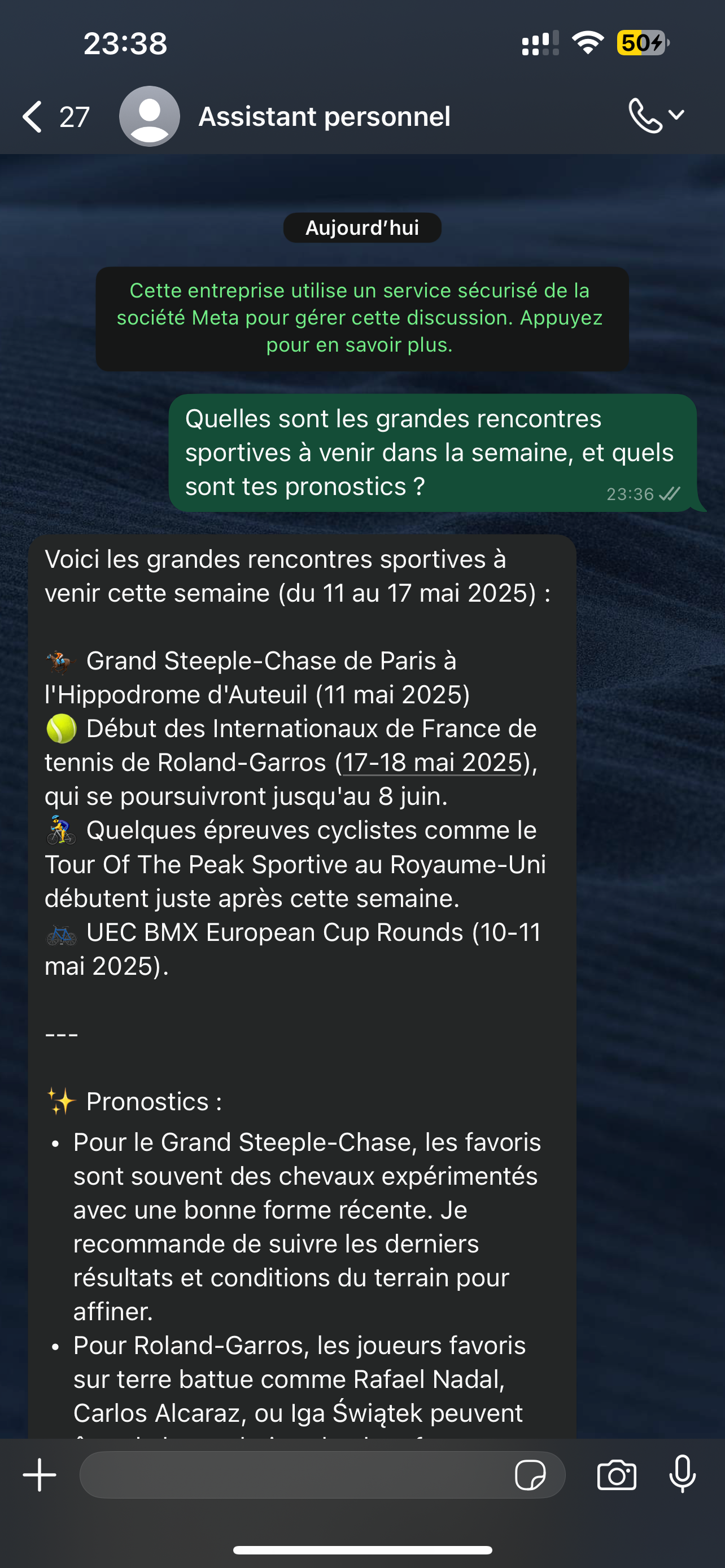 Actualités sportives